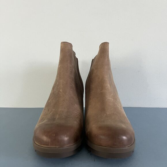 NWT Sorel Joan of Arctic Wedge II Tan Brown Waterproof Zip Booties - Picture 2 of 9
